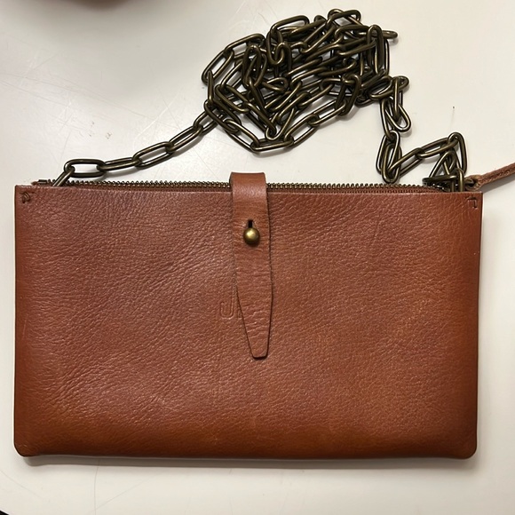 Madewell The Transport Accordion Crossbody in English Saddle Bag - Picture 2 of 9